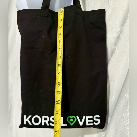 Michael Kors Black Canvas Tote with Green Accent H0006 - Picture 2 of 2